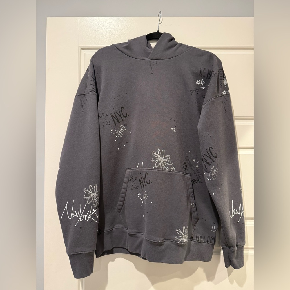 Abercrombie & Fitch Gray Graphic Hoodie